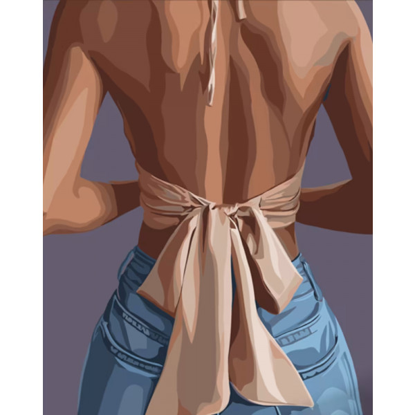 Фото - Картина за номерами Strateg Витончений бант 40х50 см (GS592)