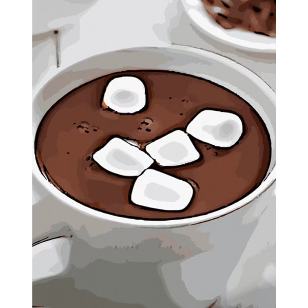 Фото - Картина за номерами Strateg Кава з маршмеллоу 40х50 см (GS855) Фото - Картина за номерами Strateg Кава з маршмеллоу 40х50 см (GS855)