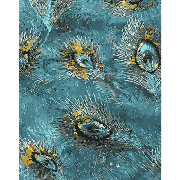 Фото - Картина за номерами Strateg Пір'я павича 40х50 см (GS1447)