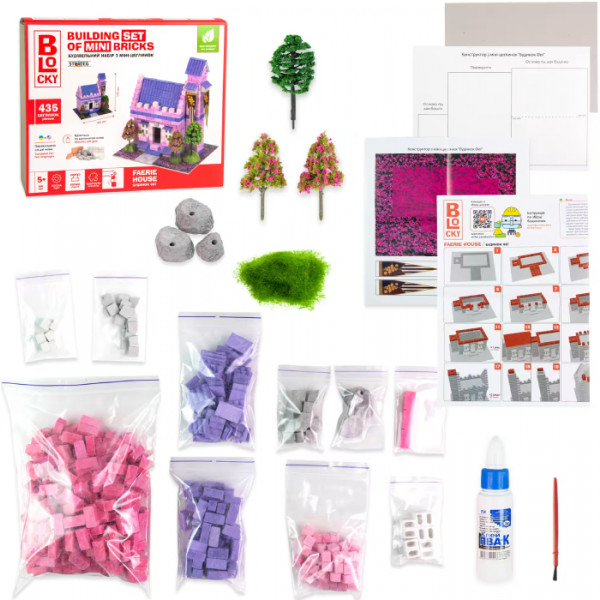 Фото - Конструктор з природних матеріалів Strateg BLOCKY Будинок Феї (31020)