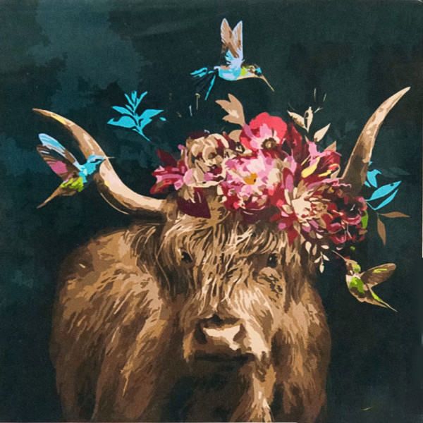 Фото - Картина за номерами Strateg З квітами у скроні 50х50 см (АА008) Фото - Картина за номерами Strateg З квітами у скроні 50х50 см (АА008)