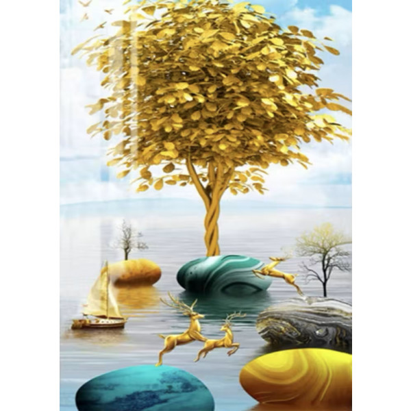 Фото - Алмазний живопис Strateg Золоті оленята 30х40 см (JSDF82148) Фото - Алмазний живопис Strateg Золоті оленята 30х40 см (JSDF82148)