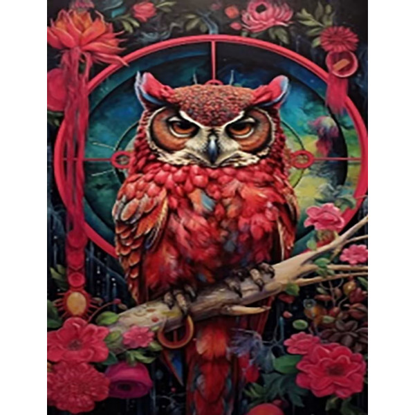 Фото - Алмазний живопис Strateg Сова у квітах 40х50 см (JSFH85881) Фото - Алмазний живопис Strateg Сова у квітах 40х50 см (JSFH85881)