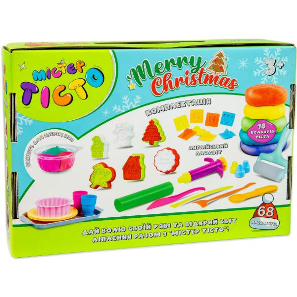 Фото - Лепка из теста Strateg Мистер тесто Merry Christmas на украинском языке (41022)