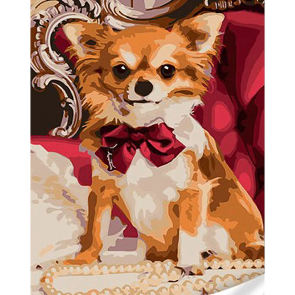 Фото - Картина по номерам Strateg Маленькая Чихуахуа 30х40 см (SS1058)