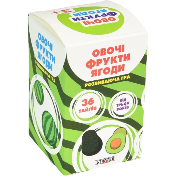 Фото - Настільна гра (3-4 роки) Strateg Овочі, фрукти, ягоди українською мовою (30772)