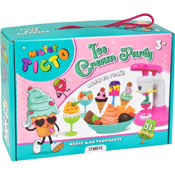 Фото - Лепка из теста Strateg Мистер тесто Ice Cream Party на украинском языке (41017)