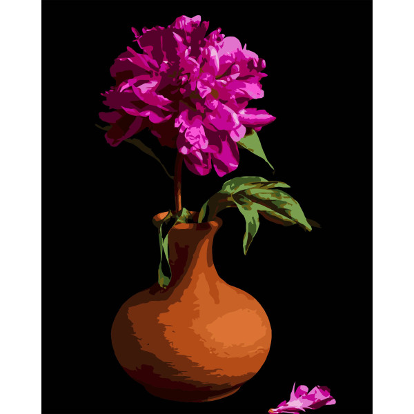 Фото - Картина по номерам Strateg Пион в весе на черном фоне 40х50 см (AH1188-17)