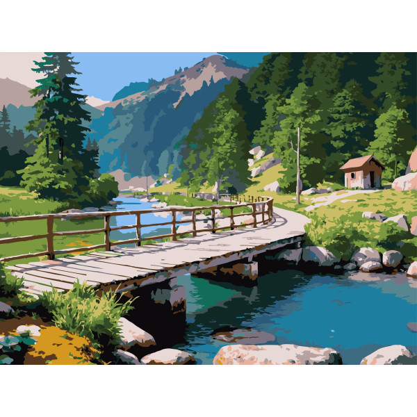 Фото - Картина за номерами Strateg Міст над рікою 30х40 (SS-1276)