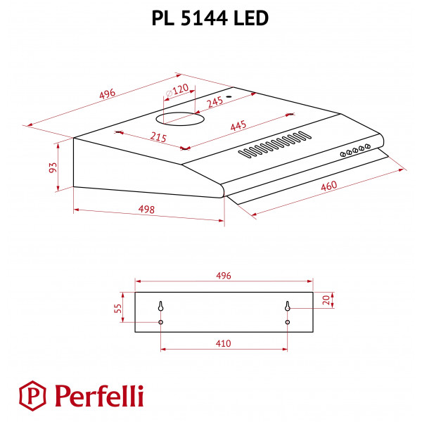 Фото - Вытяжка традиционная Perfelli PL 5144 IV LED