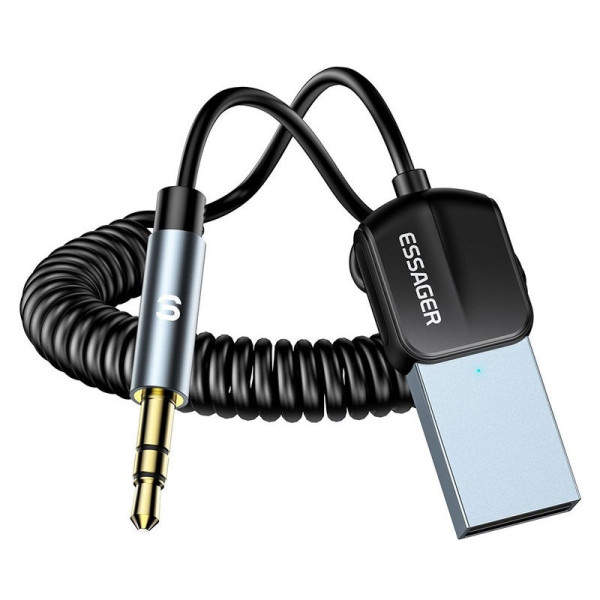 Фото - FM модулятор Essager Lingfeng Bluetooth 5.0 Aux Adapter Car Wireless Receiver USB to 3.5mm (EBT-LF01-P)