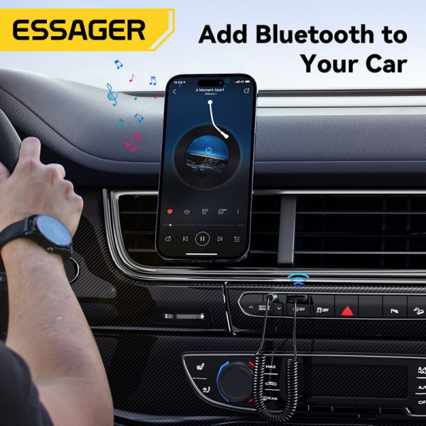 Фото - FM модулятор Essager Lingfeng Bluetooth 5.0 Aux Adapter Car Wireless Receiver USB to 3.5mm (EBT-LF01-P)
