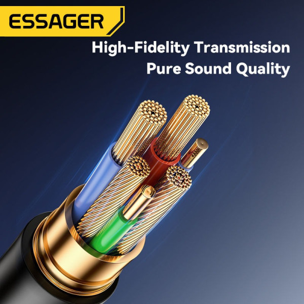 Фото - FM модулятор Essager Lingfeng Bluetooth 5.0 Aux Adapter Car Wireless Receiver USB to 3.5mm (EBT-LF01-P)