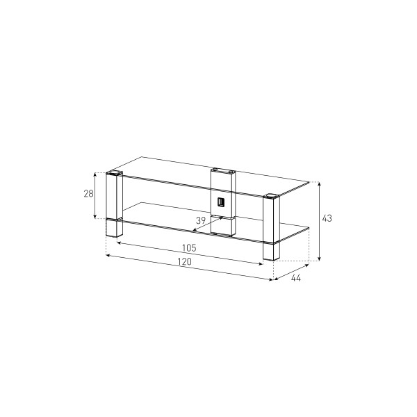 Фото - Тумба для телевізора Sonorous PL 3410-B-INX