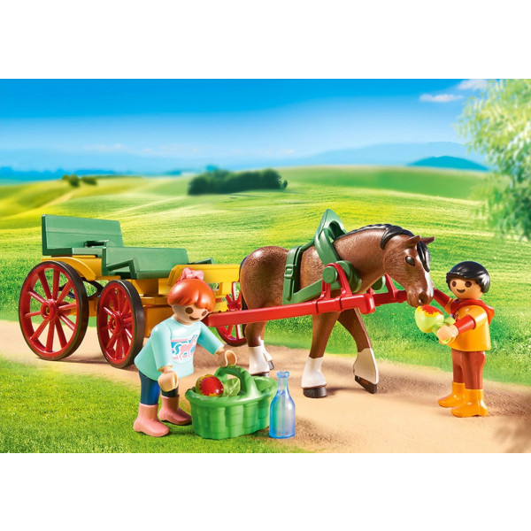 Фото - Пластиковый конструктор PlayMobil Гужевая телега (6932)