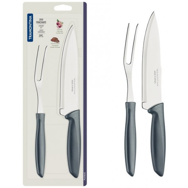 Фото - Набір ножів Tramontina Plenus Grey 2 пр. 178 мм (23498/610)