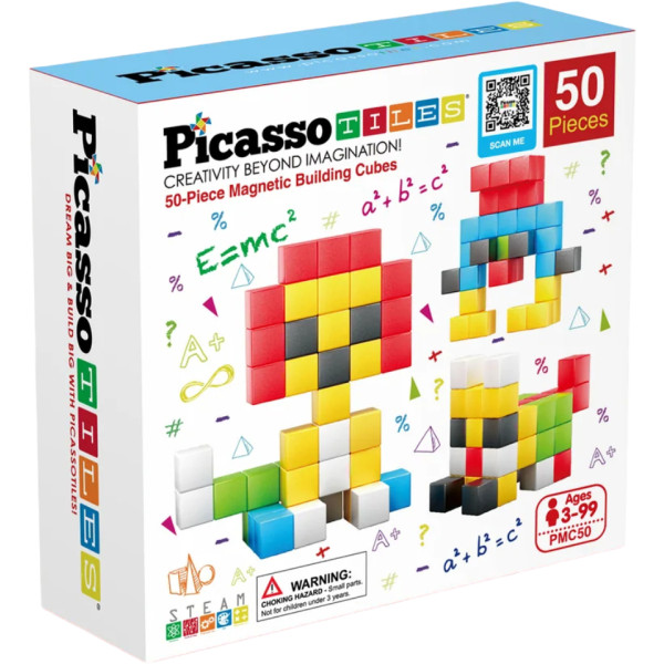 Фото - Магнітний конструктор Picasso Tiles BUILDING CUBES 50 деталей (23645)