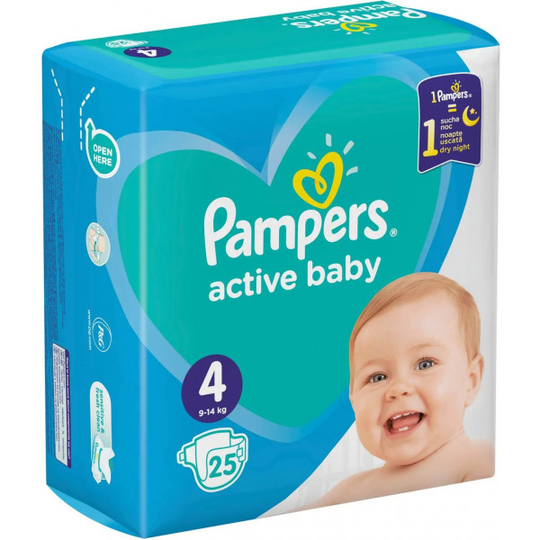 Фото - Одноразові підгузки Pampers Active Baby 4 25 шт. (8001841630809)