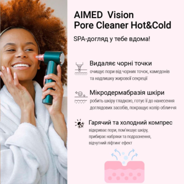 Фото - Прибор для чистки лица AIMED Vision Pore Cleaner Hot&Cold с камерой Green (AI-PCleaner_Vision_gr)