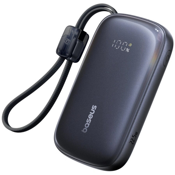 Фото - Батарея мобильная Baseus EnerFill FC21 Qpow 3 Ultra Digital Display with Detachable Cable 20000mAh 22.5W Cosmic Black (000062158)