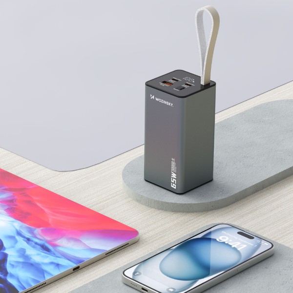 Фото - Батарея мобільна Wozinsky K65+ 65W 30000mAh 2x USB-C, 1x USB-A 65W Gray (5907769364457)