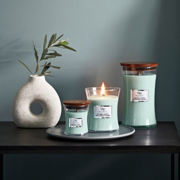 Фото - Свеча стекло Woodwick Mini Sagewood & Seagrass (Полынь и Морская трава) 85г (1728621E)