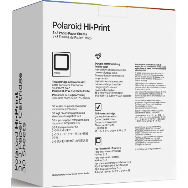 Фото - Фотоплёнка Polaroid Hi Print 3x3 Paper Cartridge - 30 л. (6646)