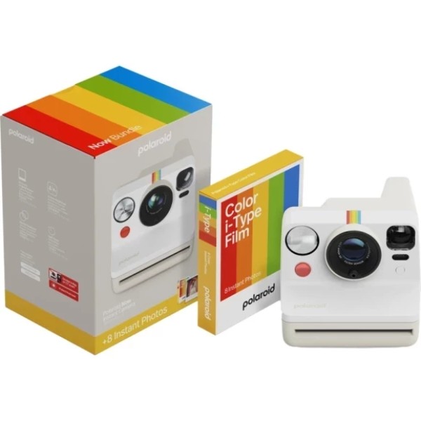 Фото - Фотокамера моментальной печати Polaroid Now Gen 3 Pebble White + Color Film Bundle (8 photos) (6573)