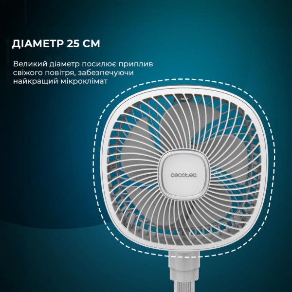 Фото - Вентилятор портативний Cecotec Telescopic fan EnergySilence 1000 FoldAir Portable (CCTC-08361)