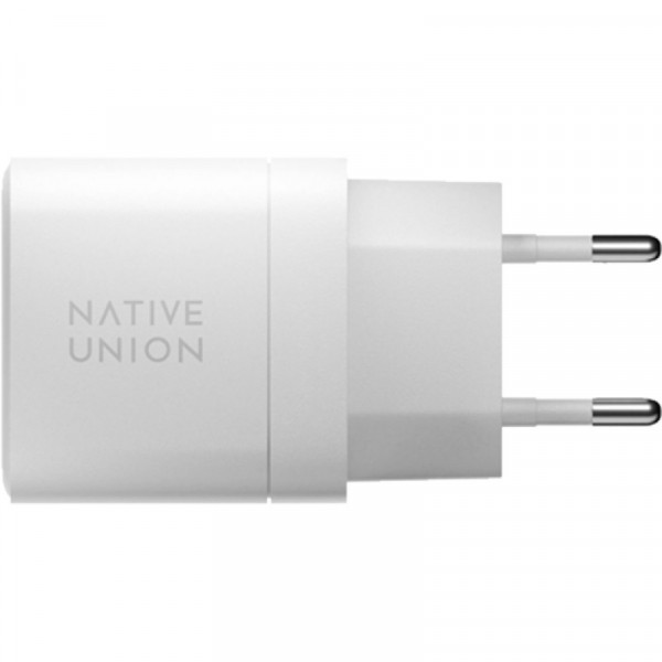 Фото - Мережевий зарядний пристрій Native Union Fast GaN Charger PD 35W Dual USB-C Port White (FAST-PD35-WHT-EU)