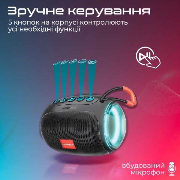 Фото - Портативная акустика Promate capsule-3.black