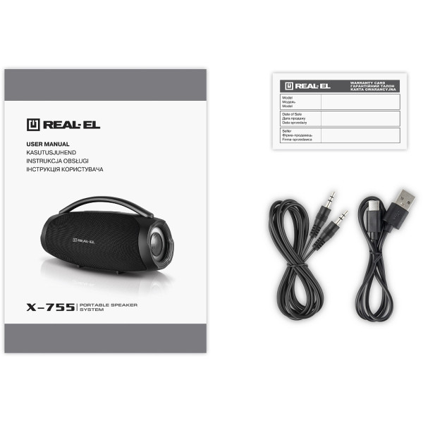 Фото - Портативна акустика REAL-EL X-755 Black