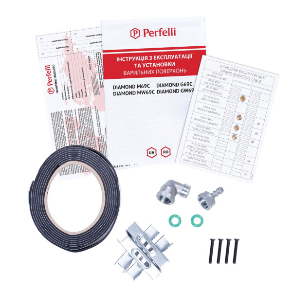Фото - Варильна поверхня газова Perfelli DIAMOND GW69C NERO