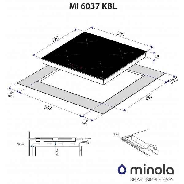 Фото - Варильна поверхня електрична Minola MI 6037 KBL