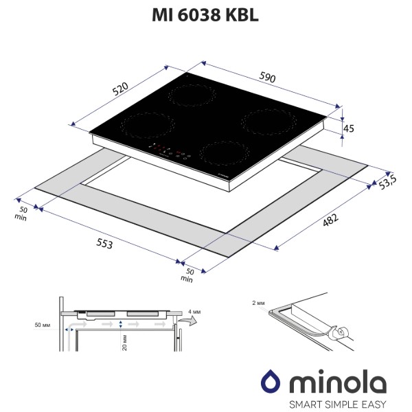 Фото - Варочная панель электрическая Minola MI 6038 KBL
