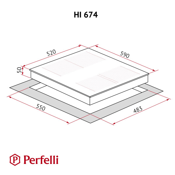 Фото - Варильна поверхня електрична Perfelli HI 674 BL