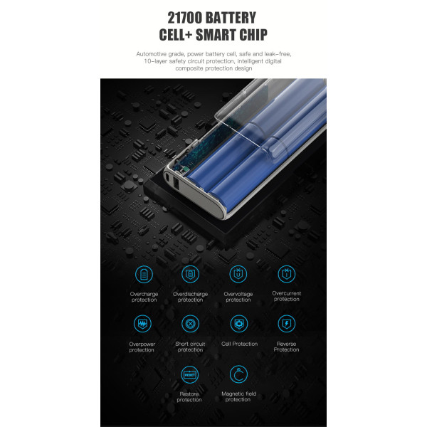 Фото - Батарея мобільна Platinet 20000 mAh PD65W Black (PMPB20DL202B)