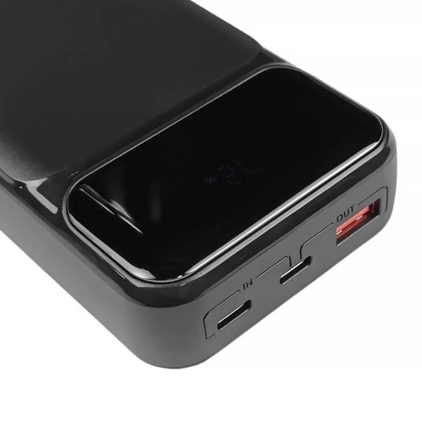 Фото - Батарея мобільна Grunhelm 20.000 mAh Black швидка зарядка 22.5W (GP-20BQC)