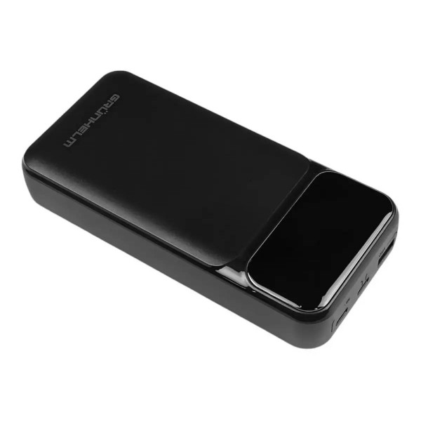 Фото - Батарея мобільна Grunhelm 20.000 mAh Black швидка зарядка 22.5W (GP-20BQC)