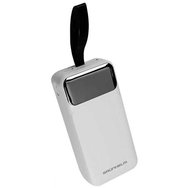 Фото - Батарея мобільна Grunhelm 30.000 mAh White швидка зарядка 22.5W (GP-30WQC) Фото - Батарея мобільна Grunhelm 30.000 mAh White швидка зарядка 22.5W (GP-30WQC)