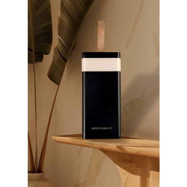 Фото - Батарея мобільна Grunhelm 50.000 mAh Black швидка зарядка 22.5W (GP-50BQC)