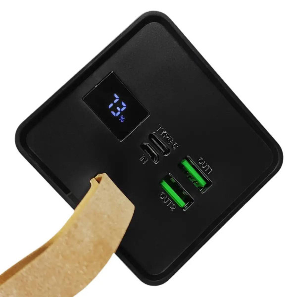 Фото - Батарея мобільна Grunhelm 50.000 mAh Black швидка зарядка 22.5W (GP-50BQC)