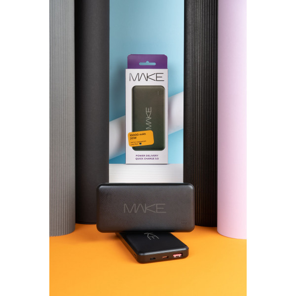 Фото - Батарея мобільна MAKE 20W 10000 mAh PD+QC Black (MPB-105BK)