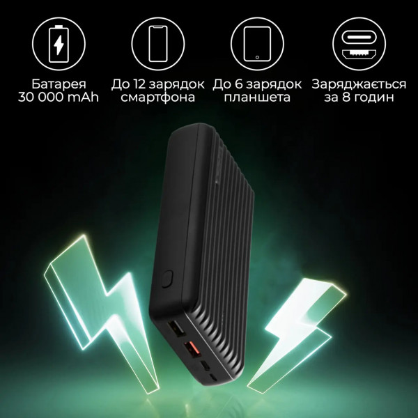 Фото - Батарея мобільна Promate Titan-30С 30000mAh Black