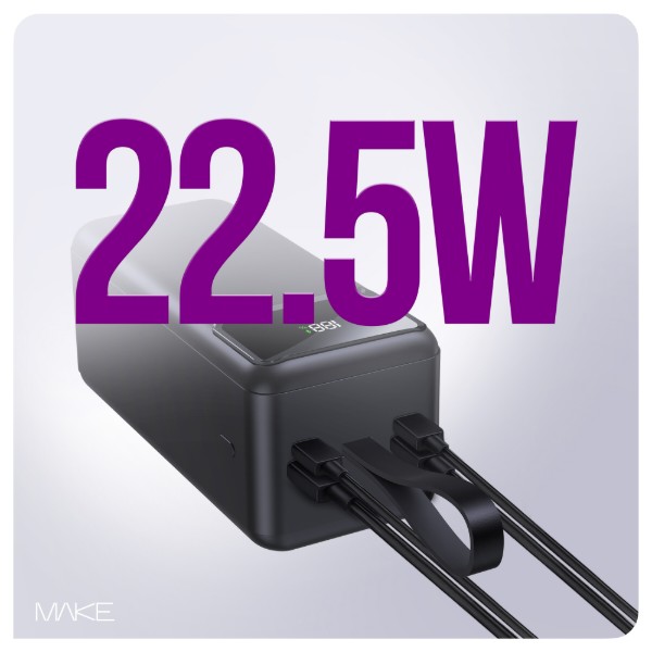 Фото - Батарея мобільна MAKE 50000mAh 22.5W Black (MPB-502BK)