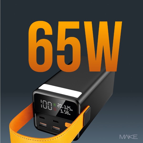 Фото - Батарея мобільна MAKE 50000mAh 65W Pro Black (MPB-503BK)