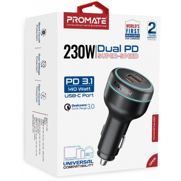 Фото - Автомобильное зарядное устройство Promate powerdrive-230