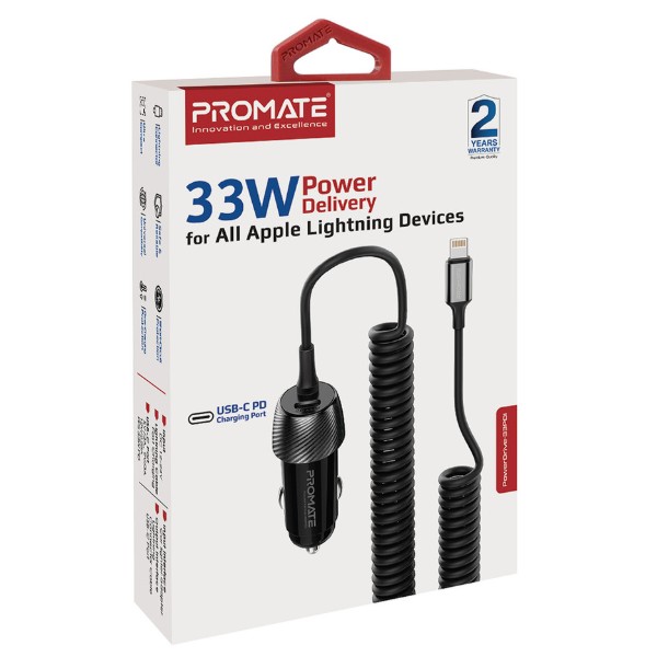 Фото - Автомобільний зарядний пристрій Promate Powerdrive-33pdi.Black