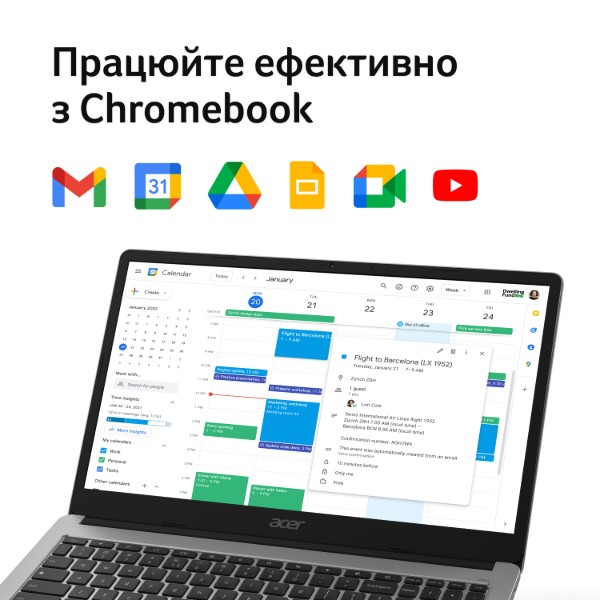 Фото - Ноутбук Acer Chromebook CB315-4H (NX.KB9EU.001) Silver