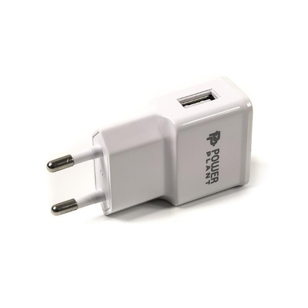 Фото - Мережевий зарядний пристрій PowerPlant 1xUSB 2.1A White (SC230136)